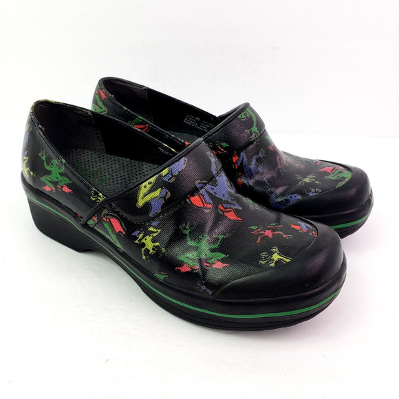 Dansko Vegan Tree Frogs Womens Size 36 US 5.5-6 Black Slip On Work Clog Shoes - Picture 1 of 9